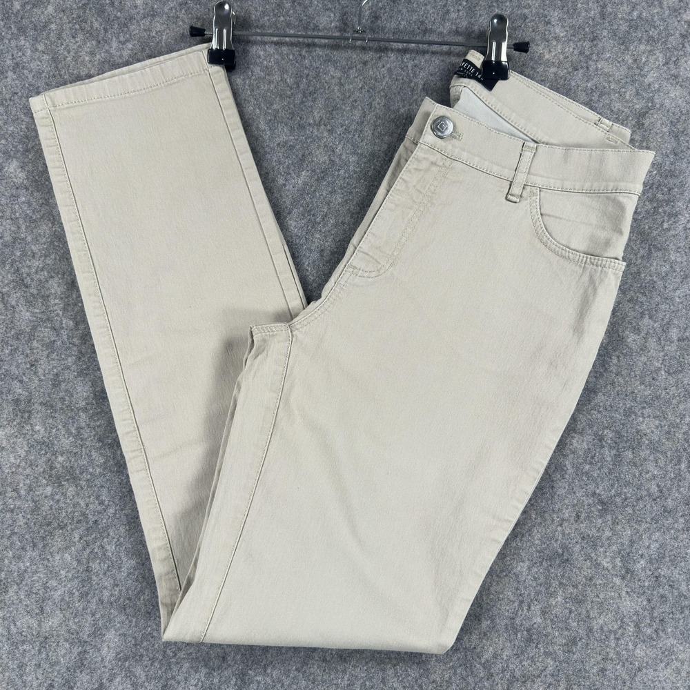 Lafayette 148 New York Pants Womens 4 Beige‎ Stretch Twill Chino Straight Leg